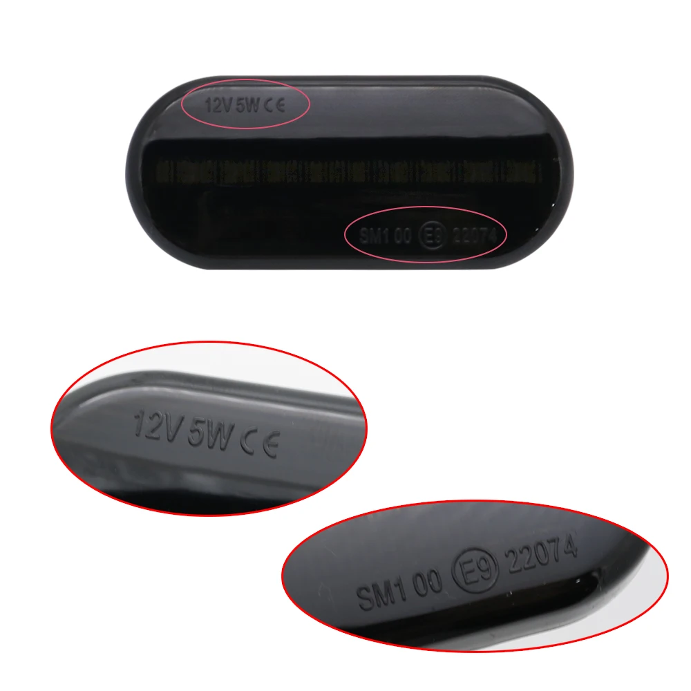 2X Smoke Lens Dynamic Flowing LED Turn Signal Side Marker Light Blinker Lamp for Ford Fiesta Volkswagen VW Bora Golf 3 4 | Автомобили и