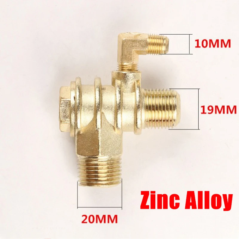 

3-Port Check Valves One Way Male-Threaded Workshop Air Compressor 20*19*10mm High Quality New