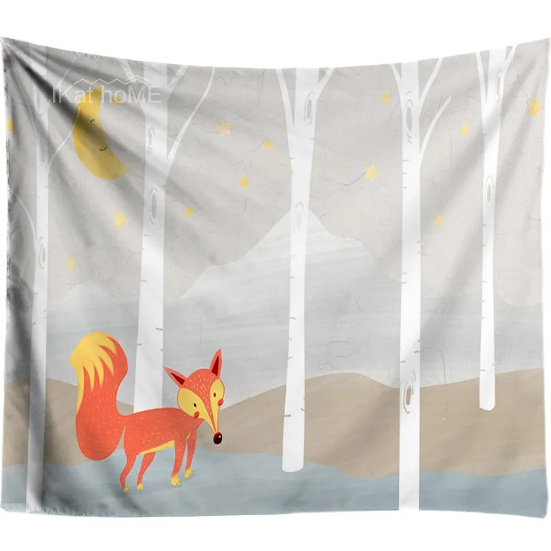 

Forest Elk Psychedelic Tapestry Anime Fox Wall Hanging Animal Decoration Trippy Wall Cloth Tapestry tapiz pared tela 200x300cm
