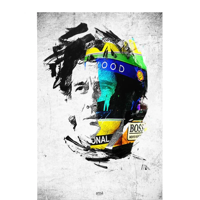 Спортивная классическая стильная индивидуальная модная тату Айртон Сенна на