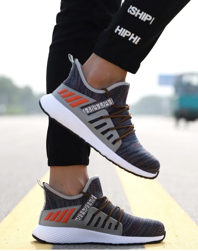 Защитные рабочие ботинки для мужчин легкие дышащие защитные стальные ботильоны