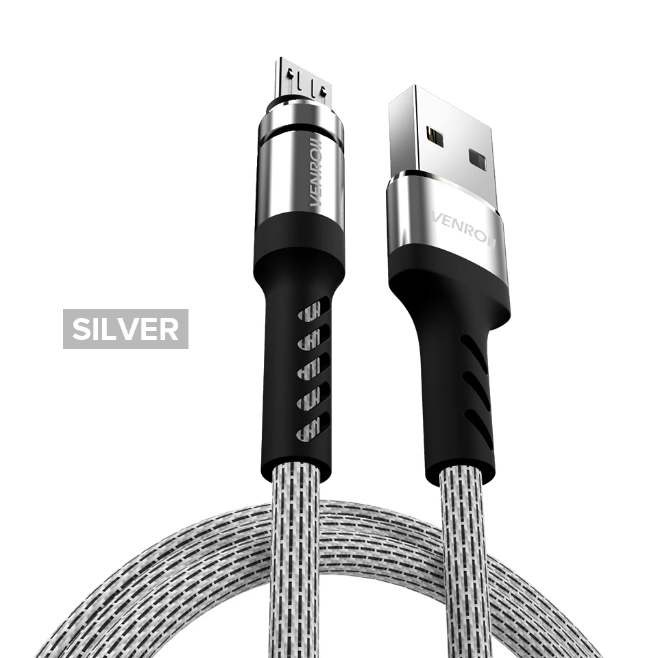 Кабель Micro USB Venroii 1 м для синхронизации данных и зарядки телефона шнур Samsung S7 J5 Huawei