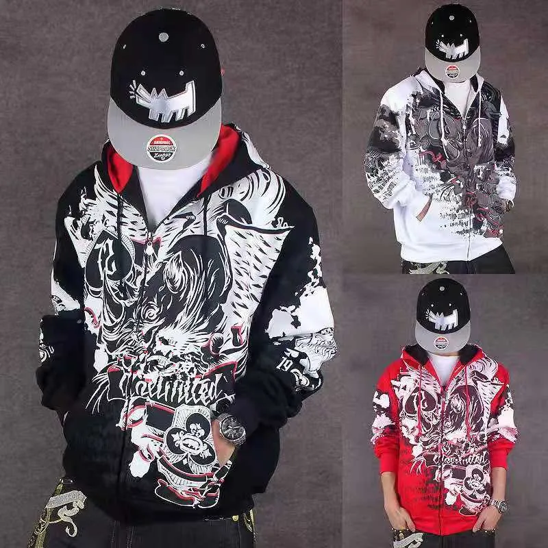

Men Hip Hop Hoodies Casual Sweatshirts Streetwear Loose 100%CottonPullover Harajuku 3D Printed Hoodie Coat Male tops
