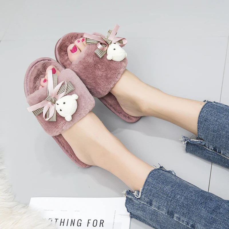 

Women Winter Home Slippers Cartoon Shoes Non-slip Soft Winter Warm House Slippers Indoor Bedroom Floor Shoes femmes chaussures