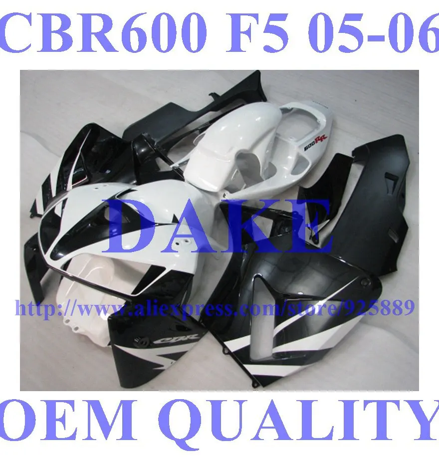 

DAKE Injcetion fairing kits for HONDA CBR600RR 05 06 F5 CBR600 RR 2005 2006 #XX00P9 white black fairings parts +