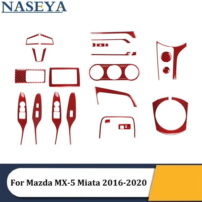 Красные наклейки из углеродного волокна для Mazda MX-5 Miata ND 2016-2020 декоративные