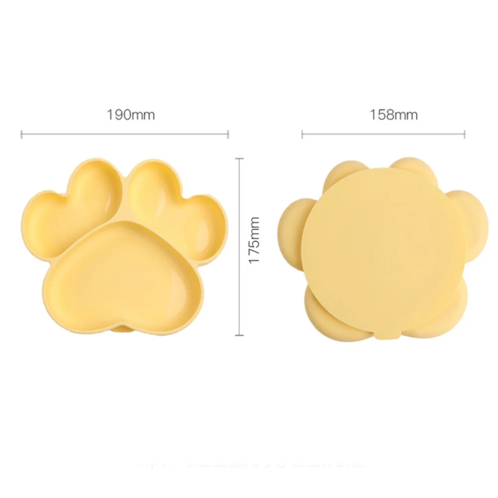 

1Pc Baby Suction Plate Food Serving Bowl Bear's Paw Shaped Plate Baby Supplies