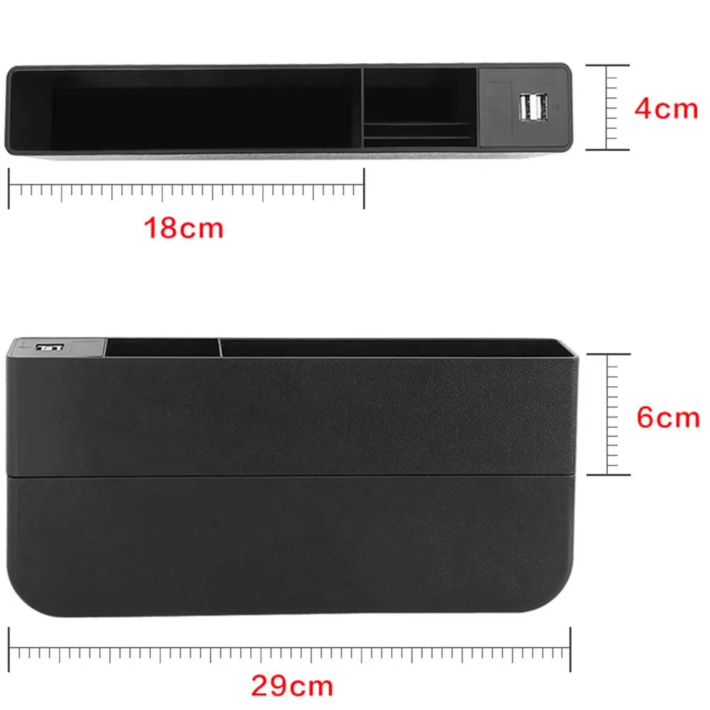 Двойной USB многофункциональный ящик для хранения автомобильный Органайзер Дисплей напряжения автомобиля с прикуривателем