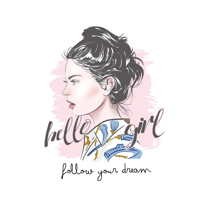 23x18 см модные термонаклейки с надписью Hello Girl для самостоятельного нанесения