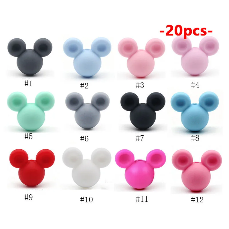 

Силиконовые мини-бусины с Микки Маусом без бисфенола