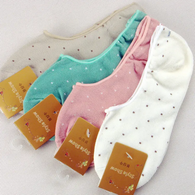 Носки женские в горошек цвет ассортименте 5 пар|colored ankle socks|ankle sockssocks free shipping |