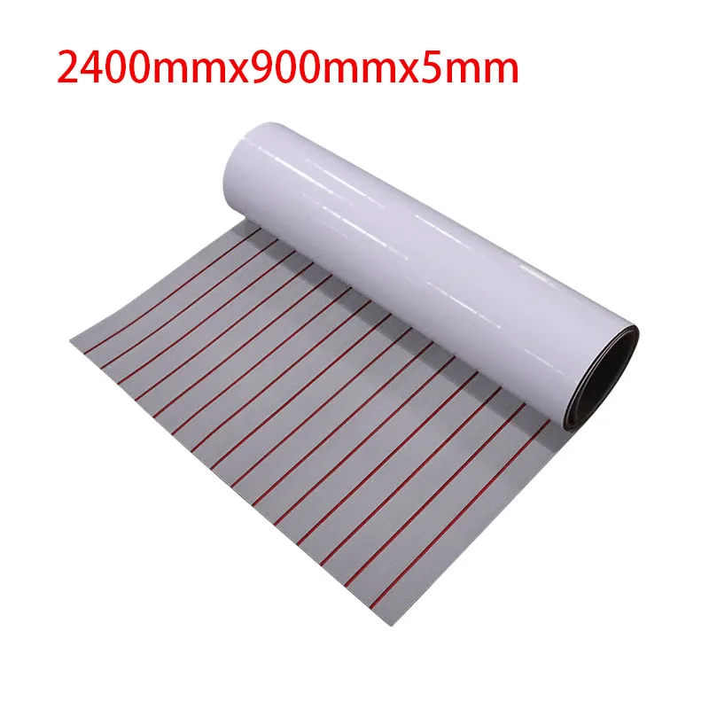 EVA Foam Faux Teak Decking Sheet Red And gray Yacht Marine Carpet Flooring Mat Non Skid Self Adhesive Sea Deck Boat Accessories