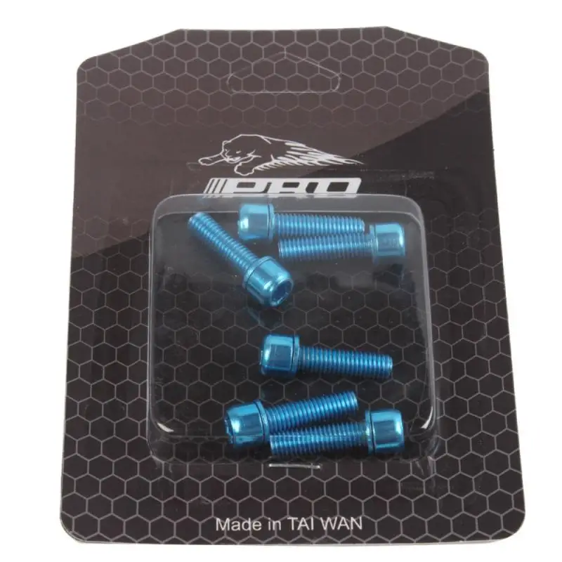 

IIIPRO 6PCS Bicycle Handlebar Stem Screw M5x18MM Titanium Alloy Fixing Bolts Ultra-Light MTB Road Cycling Fixed Gear Bike Parts