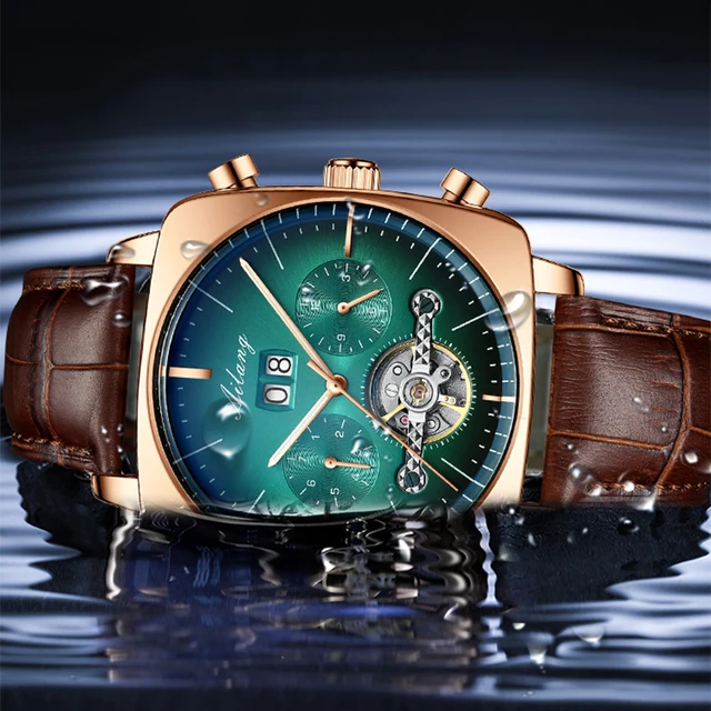 2022AILANG famous brand watch montre automatique luxe chronograph Square Large Dial Watch Hollow Waterproof mens fashion watches 3