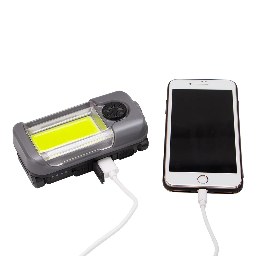 White Red LED Portable Lantern COB Magnetic Working Light USB Rechargeable Flashlight Torch Mobile Power Bank Camping Tent Lamp | Освещение