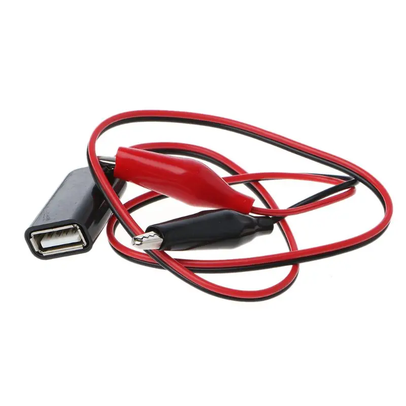 Зажимы типа крокодил для тестирования USB штекер-гнездо адаптер питания кабель 50