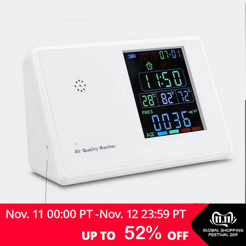 Датчик CO2 Монитор качества воздуха PM2.5 HCHO TVOC PM10 детектор температуры и влажности