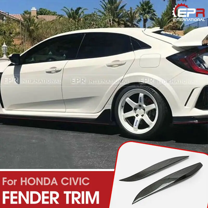 

For Honda Civic Type R FK8 2017+ 5Dr Hatch Back VS-Style Carbon Rear Fender Trim Parts