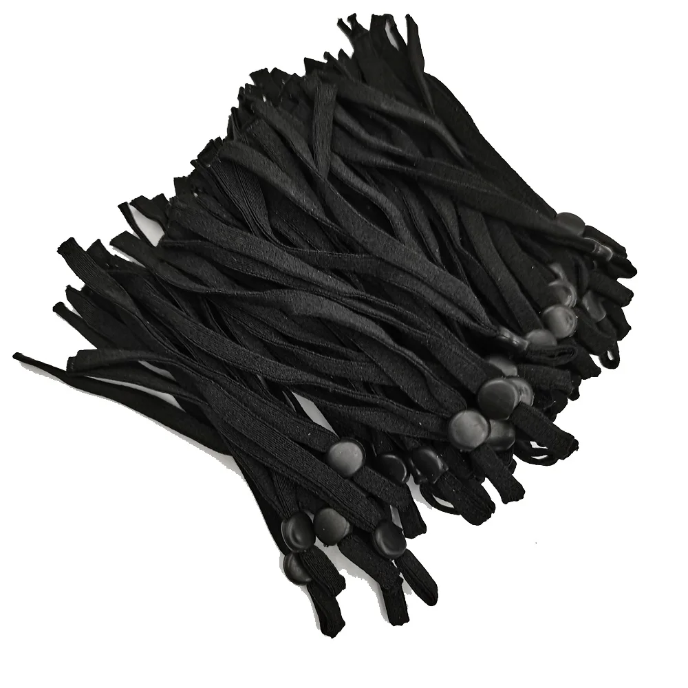 

Wholesales 5000pcs 11CM Length Adjustable Mask Rope Sewing Elastic Band Cord with Buckle Black Rope DIY Making