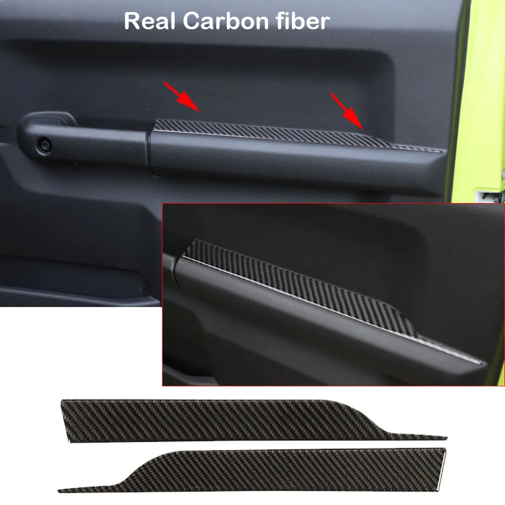 2 * Настоящий подлокотник для двери из углеродного волокна декоративная панель