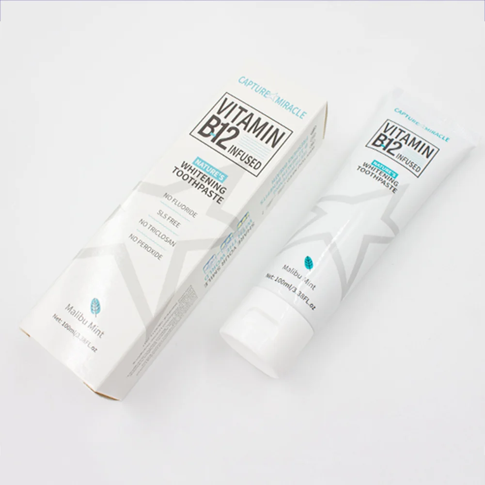 

PEIMEI Vitamin B12 Toothpaste Natural Mint Toothpaste for Whitening Teeth Removing Stains Anticavity Oral Squeeze Tooth Paste