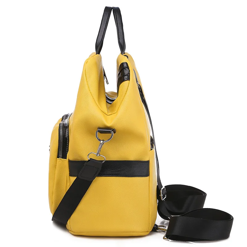 Вместительный дорожный рюкзак желтые школьные ранцы из полиуретана