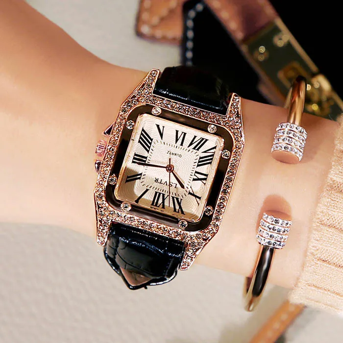 2020 hot lsvtr luxury women watches top brand classic fashion square quartz watch leather strap ladies watches dropshipping free global shipping