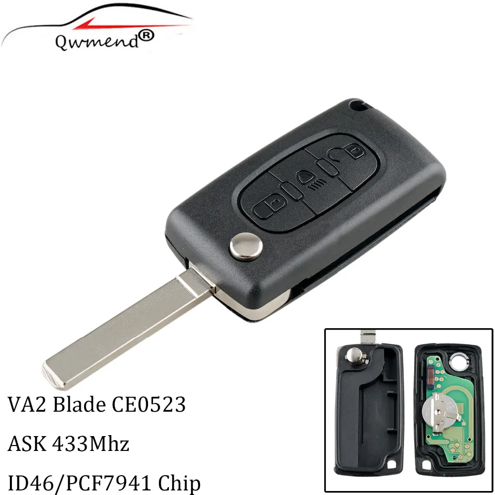 3 кнопки Автомобильный Дистанционный ключ светильник для CITROEN Berlingo C3 C2 C5 C4 Picasso ключ(CE0523 модель ASK 3BT, VA2