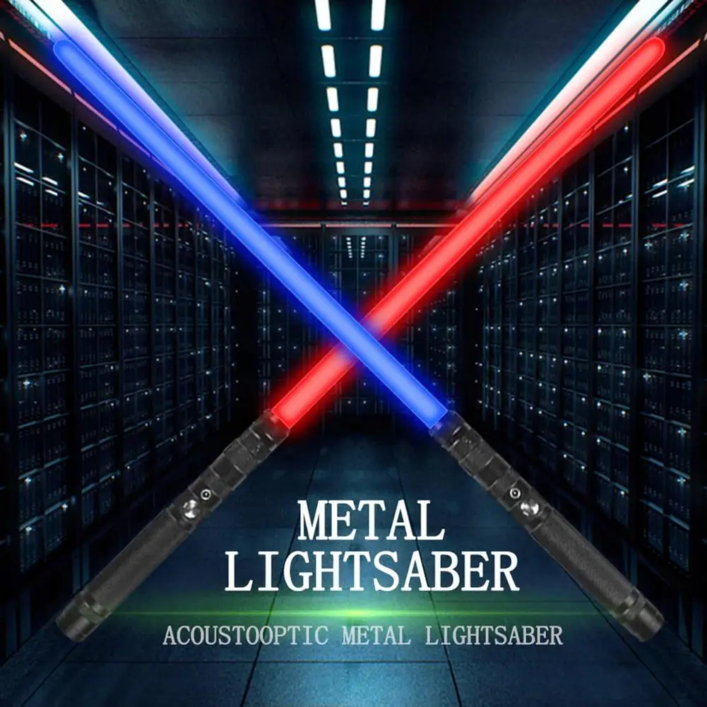 Sable de luz de empu&ntilde;adura de Metal para adultos y ni&ntilde;os, sable l&aacute;ser de duelos pesados, 12 colores, simulaci&oacute;n de sonido, regalos de Navidad, Cosplay-0