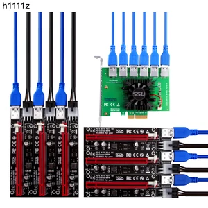 pcie riser pci e 1 to 6 riser card 103s cabo riser pci express x16 extender 0 6m usb 3 0 cable sata to 6pin power for video card free global shipping