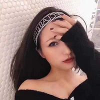 unique luxury rhinestone letter hair bands headband hair jewelry for women elastic crystal headpieces headbands hair accessories