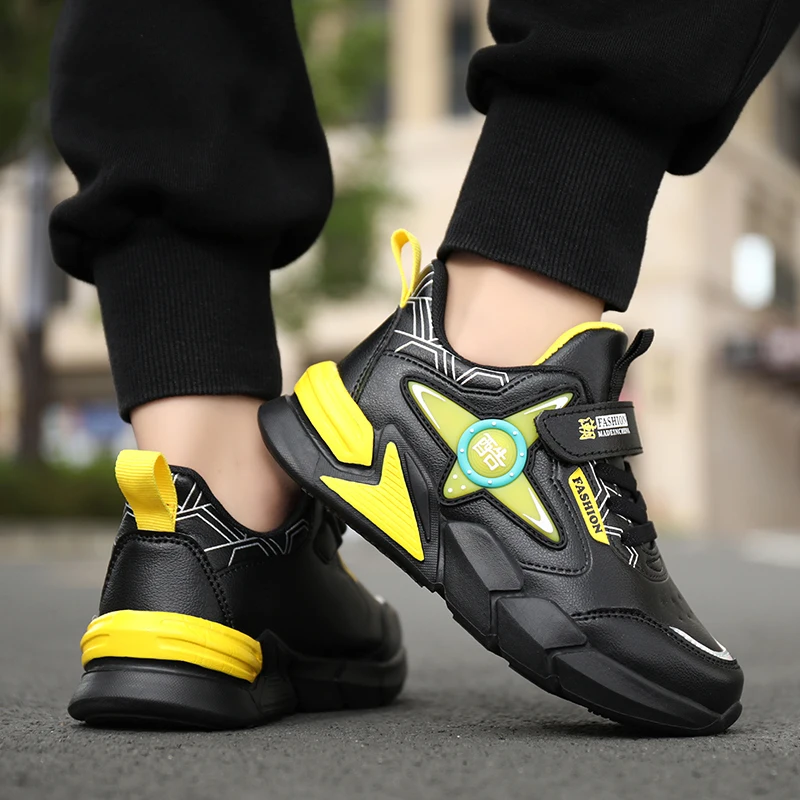

New Spring Autumn Kids Sport Shoes For Boys PU Leather shoes Lightweight Sneakers Boys Girls Casual Children Brand Shoes