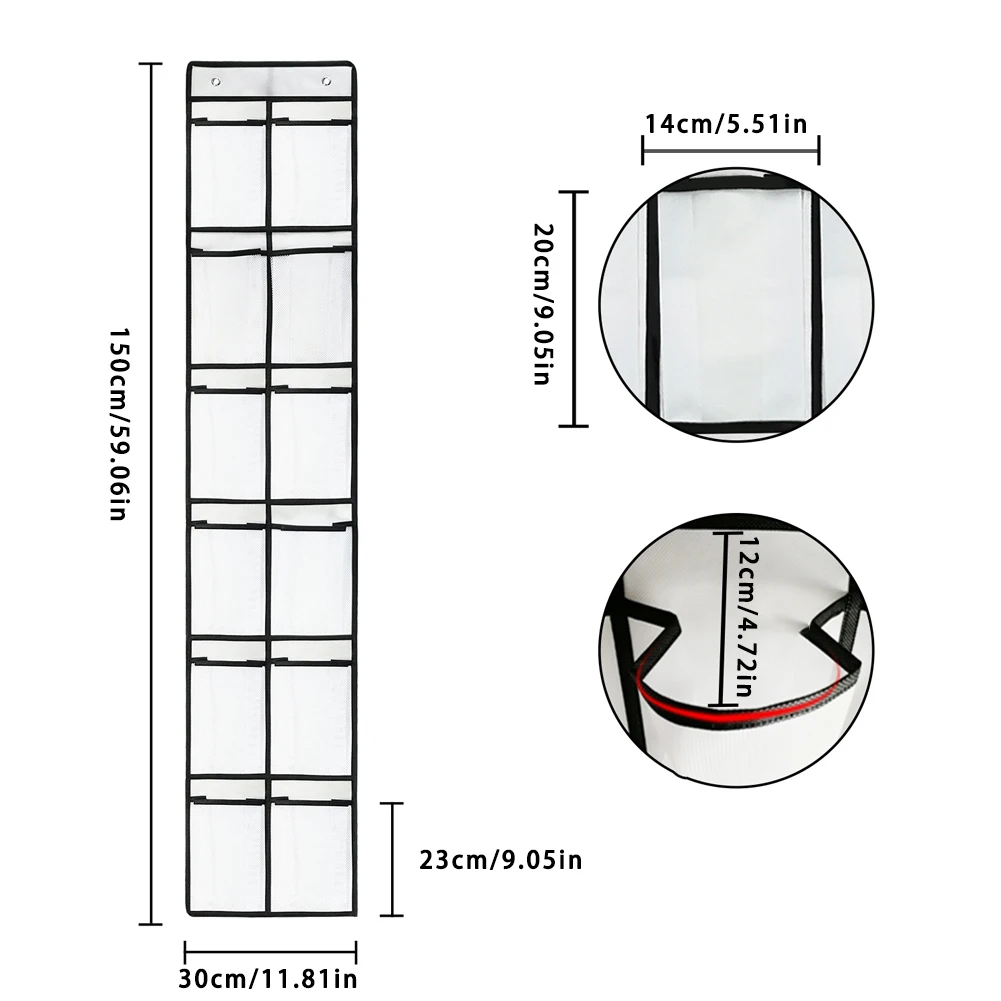 

12 Pocket Large Mesh Cloth Box Storage Hanging Bag Wall-Mounted Sundries Organizer Holder Room Shoes Slippers Storage Bag