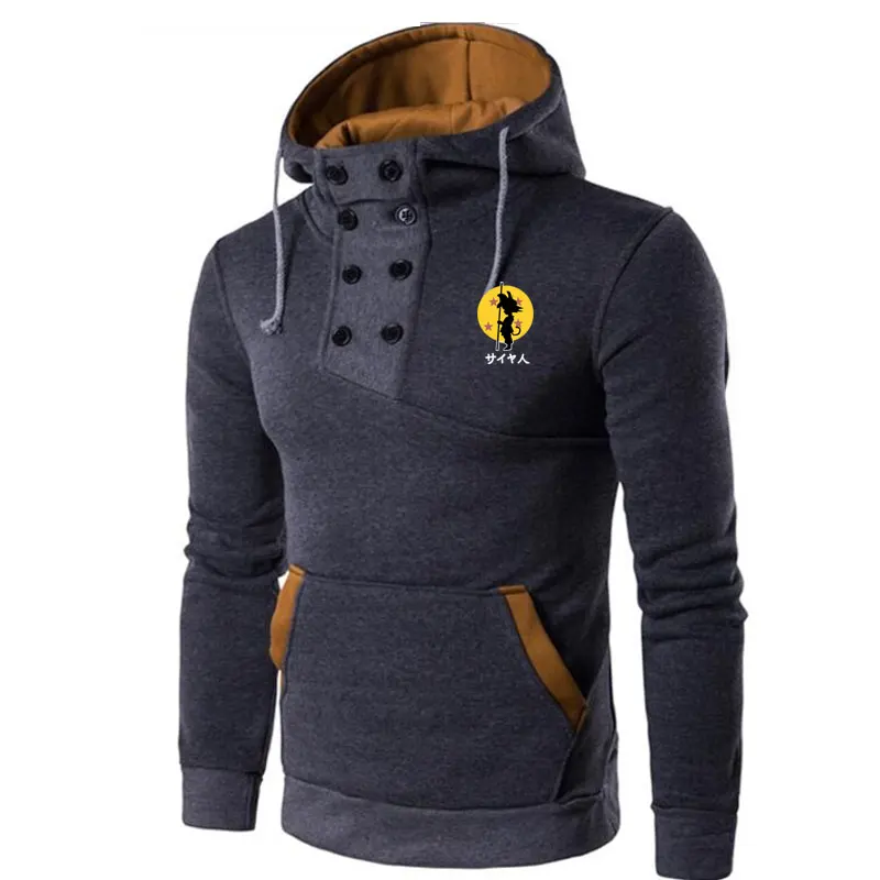 Мужская толстовка с принтом Dragon Ball флисовая капюшоном брендовая спортивная