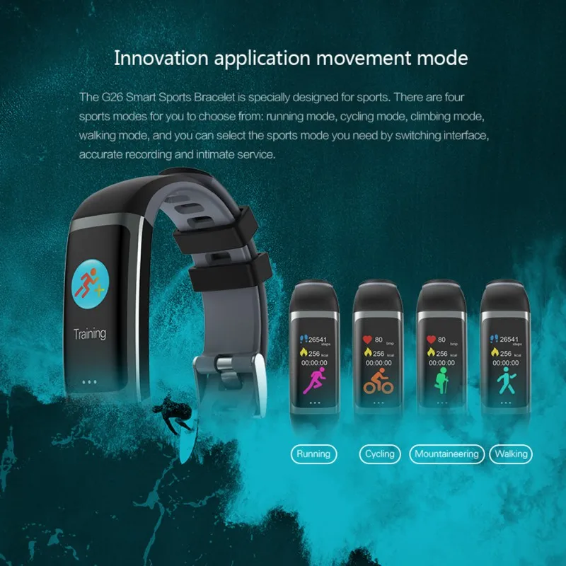 IP67 Водонепроницаемый Многофункциональный спортивный режим G26 умный Браслет 2019