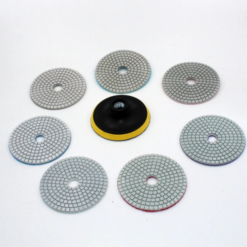 

16Pcs Diamond Polishing Pads Kit 4 Inch 100 Mm Wet/Dry For Granite Stone Concrete Marble Polishing Use Grinding Discs Se