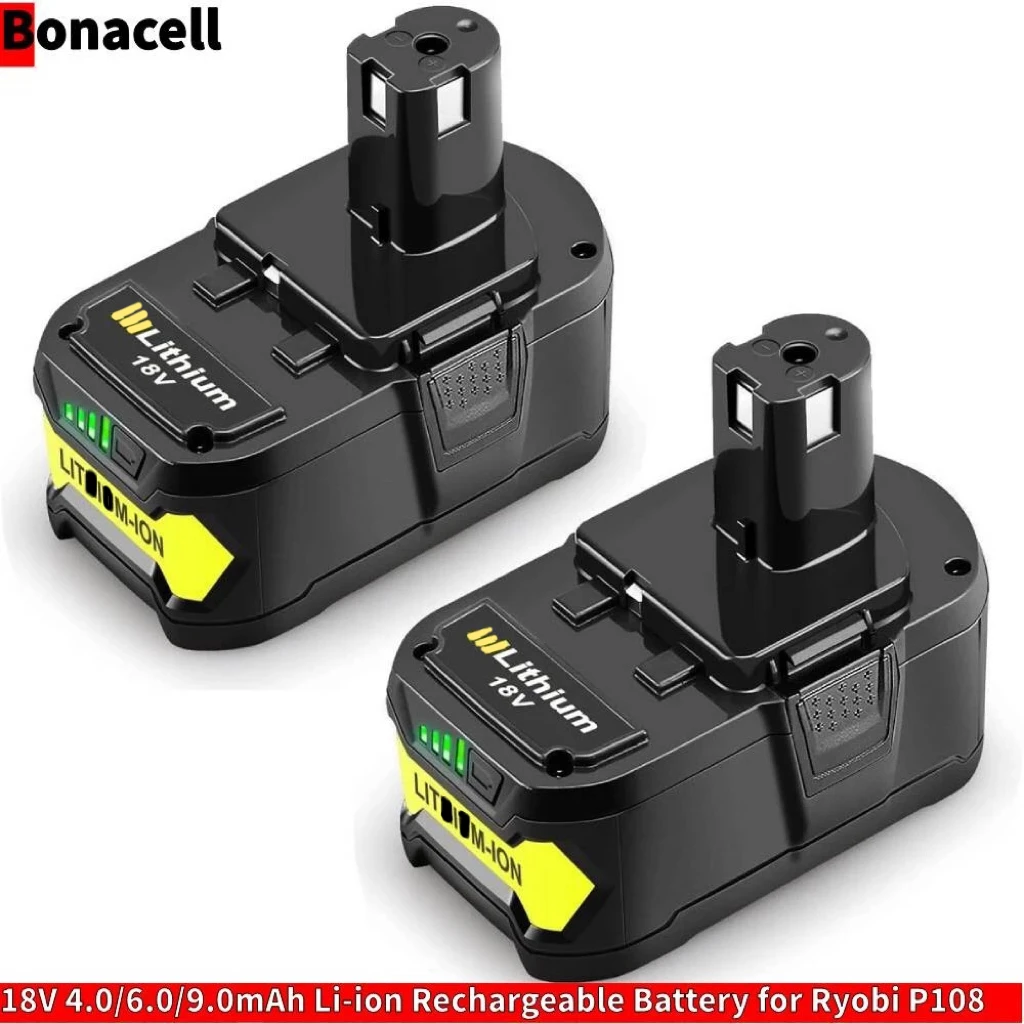 

18V for ryobi battery 4.0/6.0/9.0Ah Li-ion Rechargeable Battery for Ryobi 18v cordless Power Tool BPL1820 P108 P109 P106 RB18L50