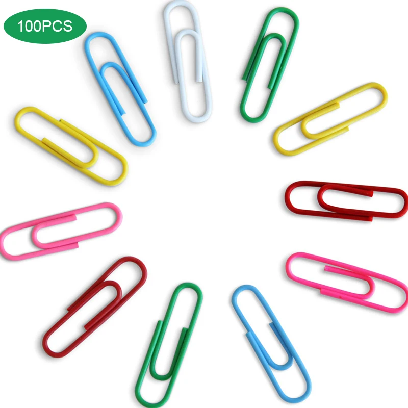 

100Pcs Colorful Paper Clips Classified Notes Clips For Kids Student School Stationery Office Supplies Nice