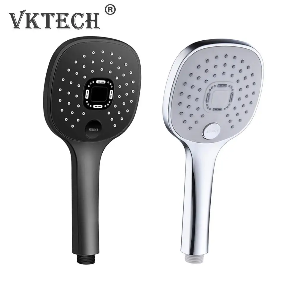 

3 Modes Shower Head Rainfall Bathroom ABS Plastic Round Water Saving G1/2 Bath Faucet Wall Mounted Adjustable Shower with Nozzle