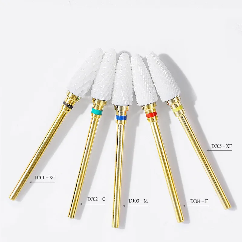 5 шт. цилиндрическое керамисверло для ногтей вращающиеся заусенцы ДЛЯ фрезы