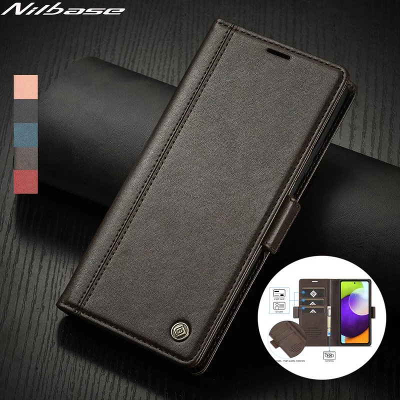 

Magnetic Flip Case For Samsung Galaxy S21 + S20 FE S10 S9 S8 Plus Note 20 A52 A72 A32 A12 A22 A51 A71 M40S Leather Cards Cover