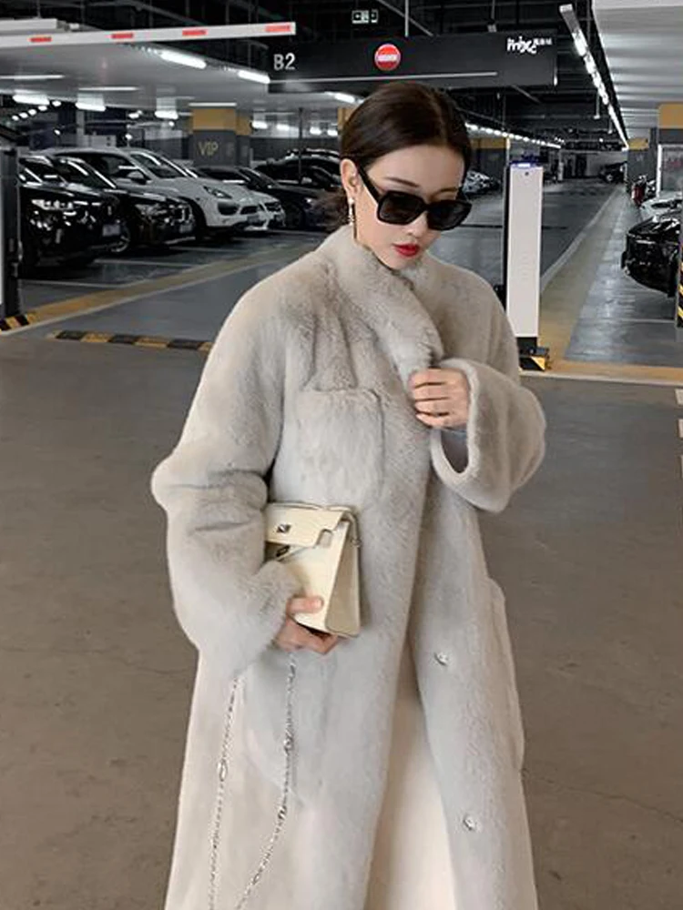 Artificial Fur Coat Long Eco Fur Coat For Women Winter Plush Jacket  2022 Warm Faux Fur Coats Women's Outerwear Female Clothing