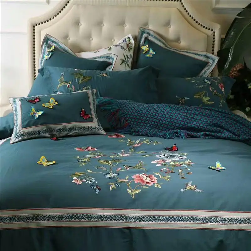 

4/6/7Pcs Luxury Egypt Cotton Sanding stereo butterfly Bedding Set warm Duvet cover set Bed Sheet Pillowcases Queen King Size