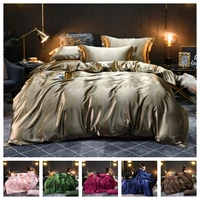 2021 luxury 2 or 3 or 4pcs solid bedding set duvet cover set with zipper closure twin queen king 16 patterns