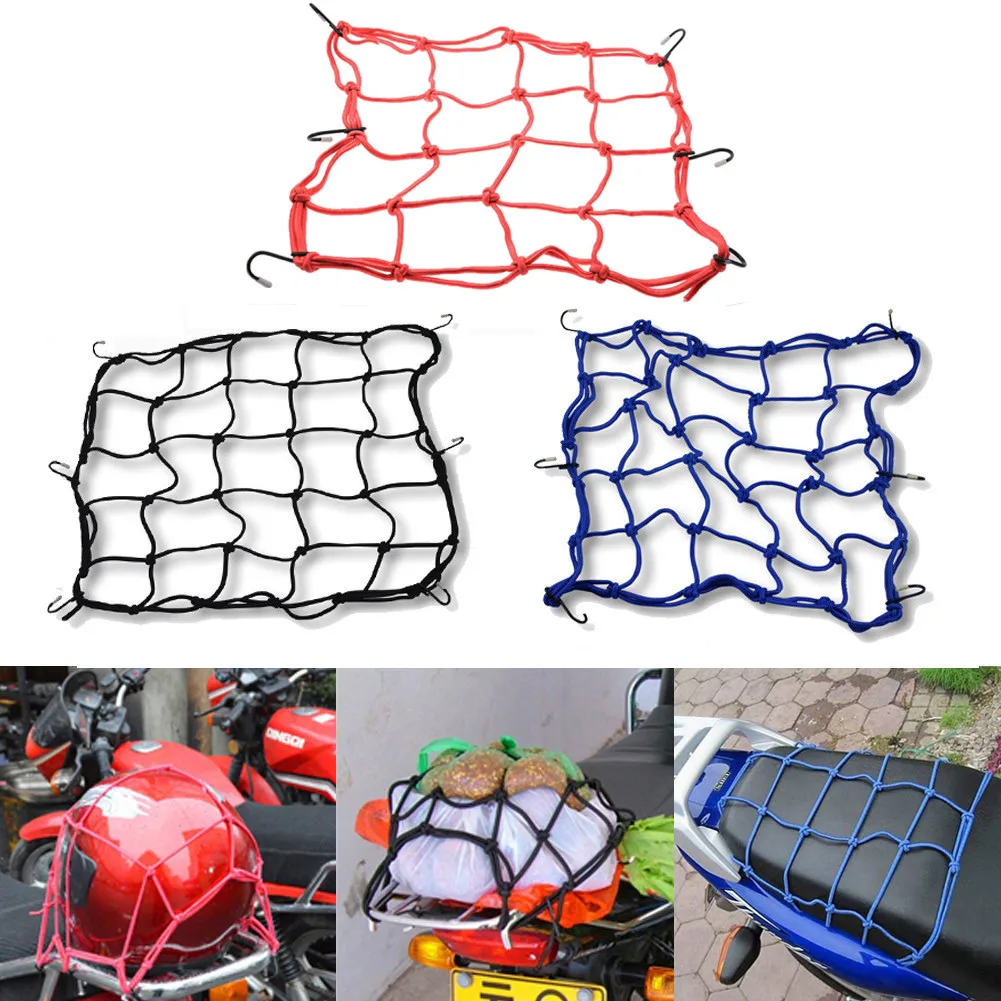 

Universal Motorcycle Luggage Net 6 Hooks Hold down Fuel Tank Luggage Mesh Web Bungee Black Motorcycle Bike 6 Hooks Tank Car styl