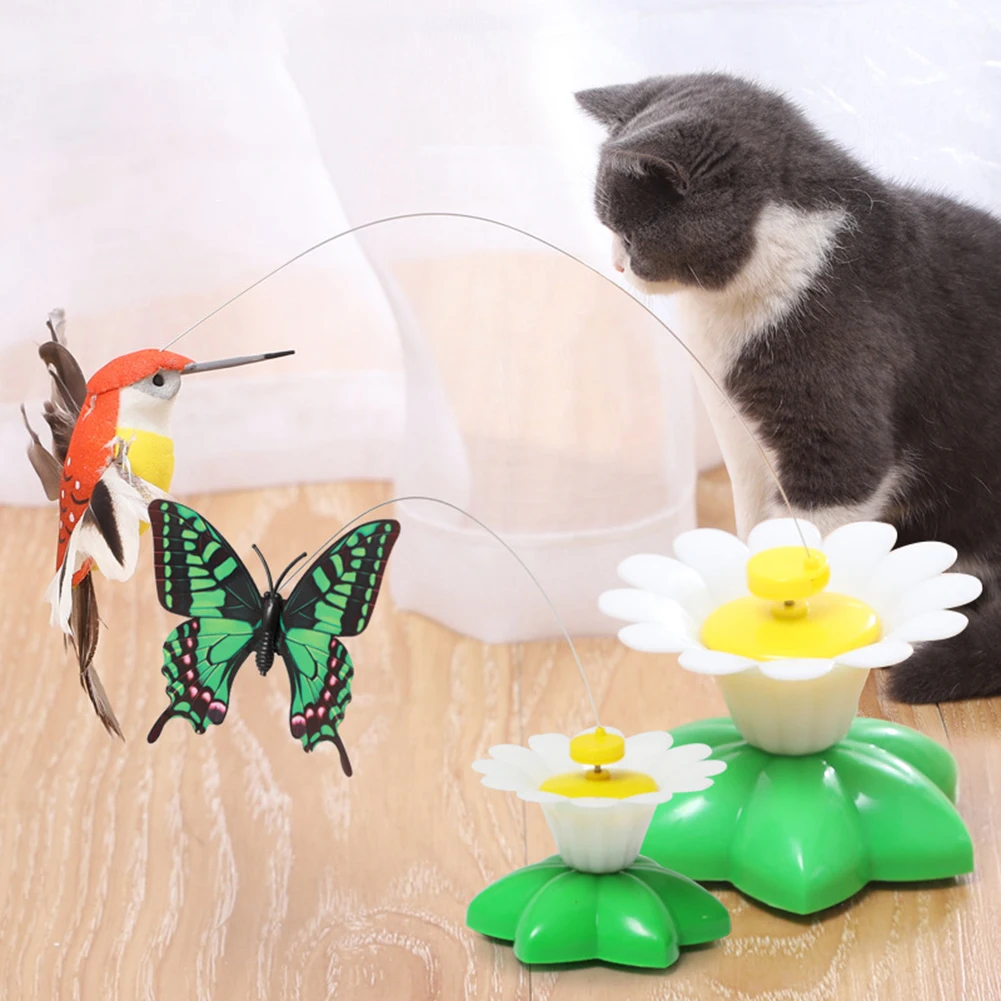 

Cat Toy Electric Rotating Colorful Funny Cat Toy Electric Colorful Butterfly Random Color Bird Pet Interactive Toy