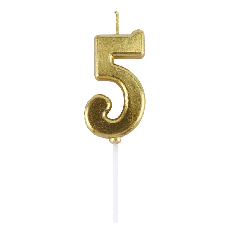 gold 5 Cakelove 1 шт счастливое украшение для именинного торта золотые свечи с цифрами украшение для торта ко дню рождения для принцессы конфеты бар Детские Вечерние - Цвет: gold 5