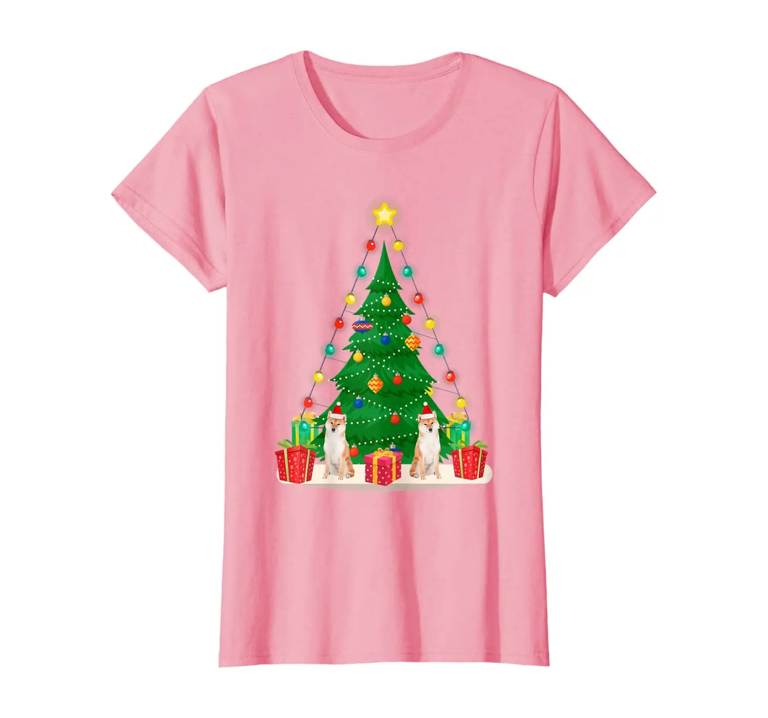 

Santa Shiba Inu Dog Christmas Tree Funny Xmas Gift T-Shirt Summer Graphic Tshirt for Women Cool Tee 2020 Short Sleeve T Shirt