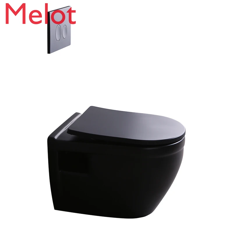 ceramic sanitary ware black color toilet black wall mounted toilet Best