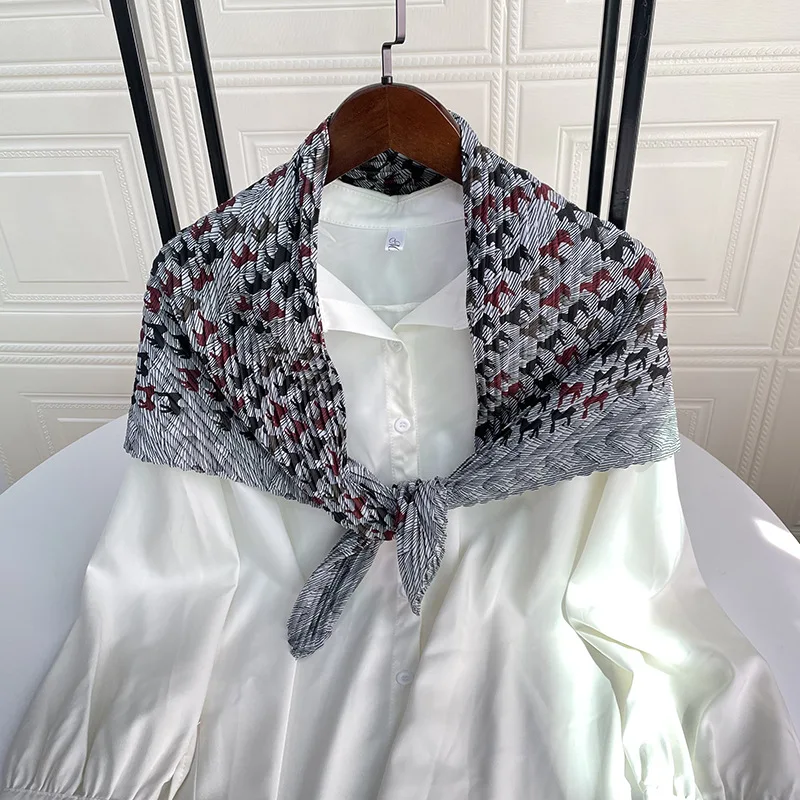 

New 2021 Women Silk Scarf Square Headband Foulard Lady Shawls Wraps Print Office Small Neck Scarves Kerchief Bandana Pashmina